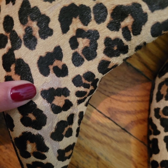 Zara Calf hair Leopard Cheetah print ankle pull on Bootie Boho Western Cowboy - Picture 4 of 10